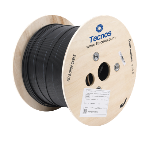 [NTS010006] FIBRA DROP 8 HILOS NETSO MENSAJERO METALICO 1KM G657.A1